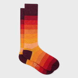 Paul Smith Orange Gradient Stripe Socks Red