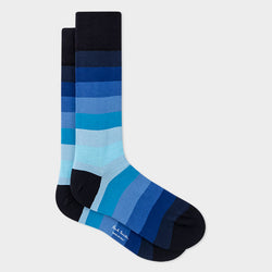 Paul Smith Blue Cotton-Blend Gradient Stripe Socks