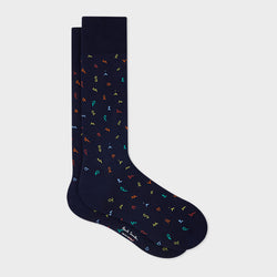 Paul Smith Navy 'Letters' Socks Blue