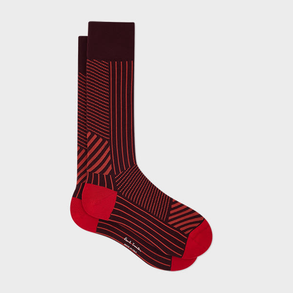 Paul Smith Red Mixed Stripe Socks