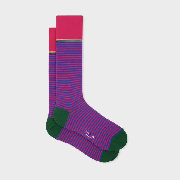 Paul Smith Pink and Blue Stripe Socks