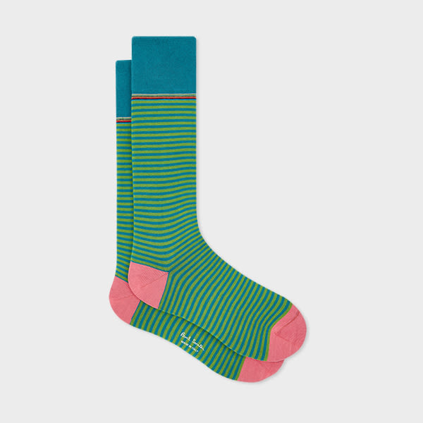 Paul Smith Green and Blue Stripe Socks