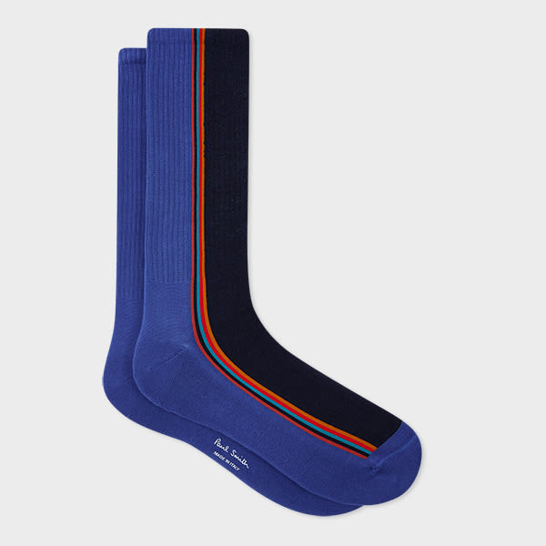 Paul Smith Cobalt Blue 'Artist Stripe' Socks