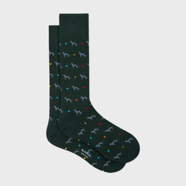 Paul Smith Dark Green Cotton-Blend 'Whippet' Socks