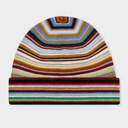 Paul Smith Merino Wool 'Signature Stripe' Beanie Hat Multicolour