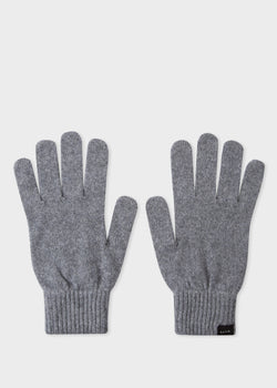 Paul Smith Grey Cashmere And Merino Wool Gloves