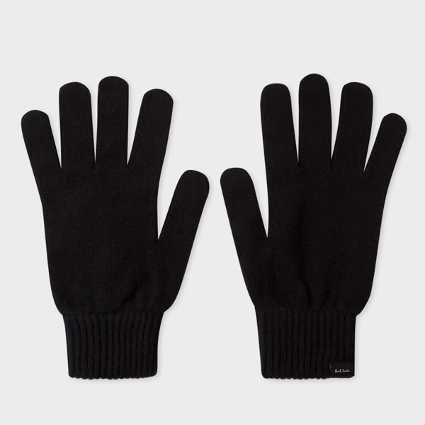 Paul Smith Black Cashmere And Merino Wool Gloves