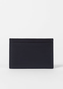 Paul Smith Navy Calf Leather Monogrammed Card Holder Blue