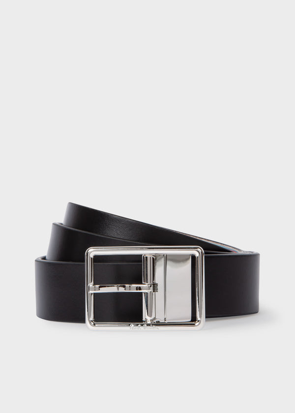 Paul Smith Leather 'Signature Stripe' Reversible Cut-To-Fit Belt Multicolour