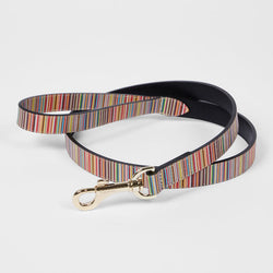 Paul Smith 'Signature Stripe' Calf Leather Dog Lead Small/Medium Multicolour