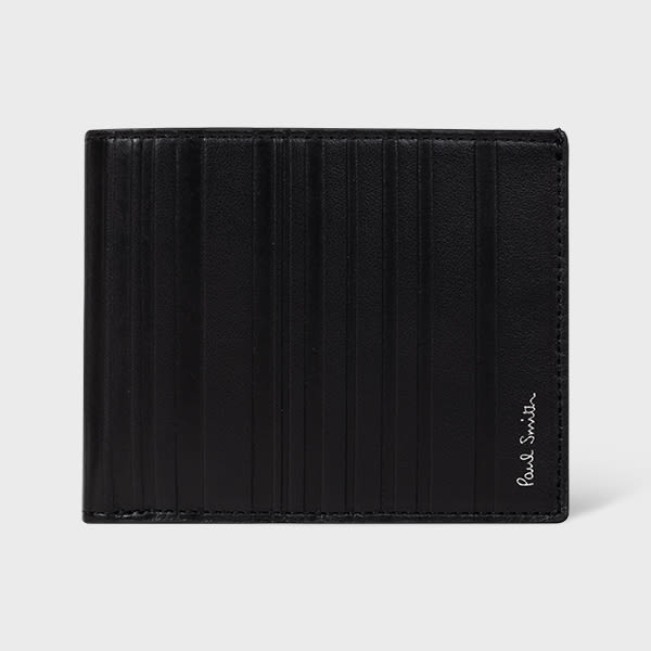 Paul Smith Black 'Shadow Stripe' Billfold Wallet