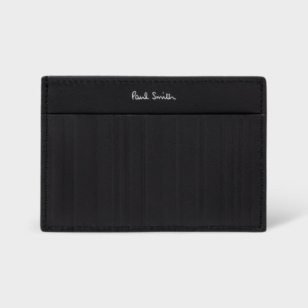 Paul Smith Black Leather 'Shadow Stripe' Credit Card Holder