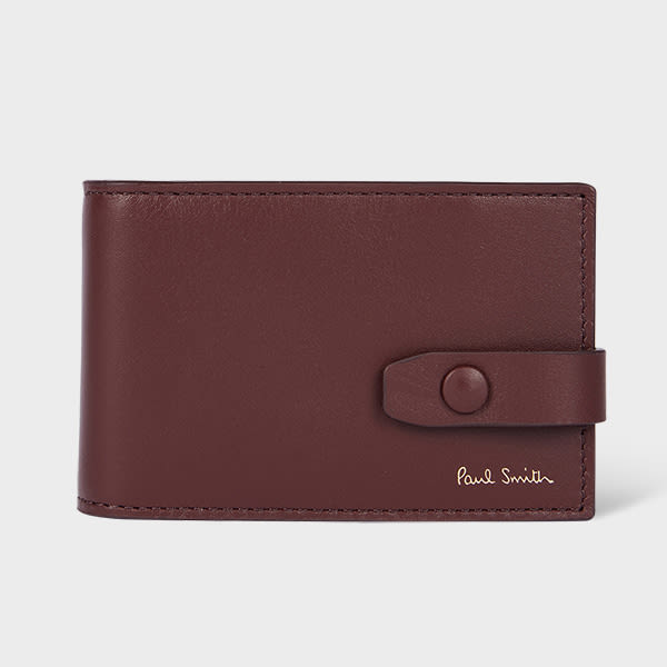 Paul Smith Burgundy 'Signature Stripe' Interior Credit Card Wallet