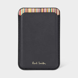 Paul Smith iPhone 15 Pro MagSafe Black Leather Credit Card Case