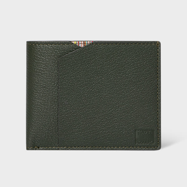 Paul Smith Dark Green Grained Leather Compact Billfold Wallet