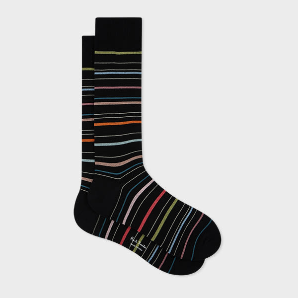 Paul Smith Black 'Pencil Stripe' Socks