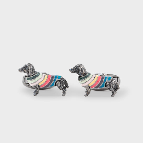 Paul Smith Silver 'Dog In Jumper' Cufflinks Metallics