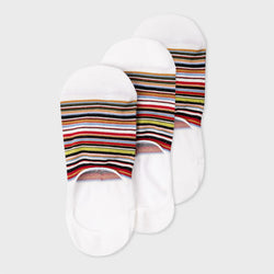 Paul Smith White 'Signature Stripe' Loafer Socks Three Pack