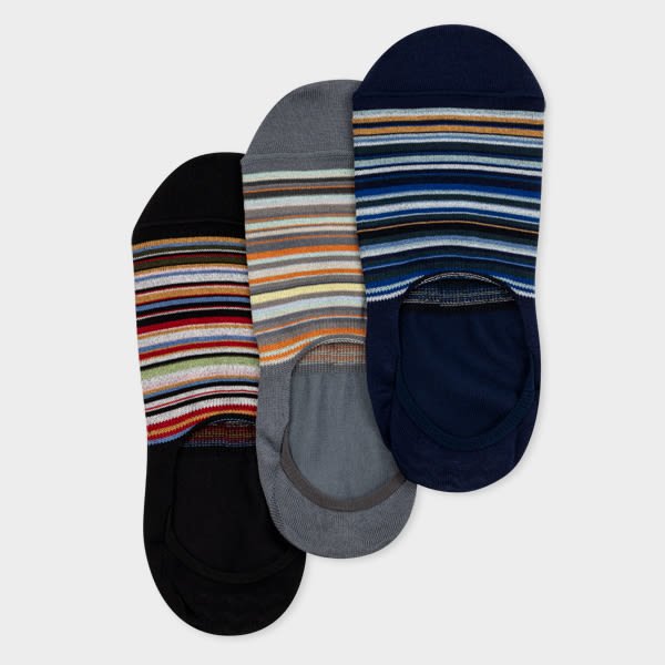 Paul Smith 'Signature Stripe' Loafer Socks Three Pack Multicolour