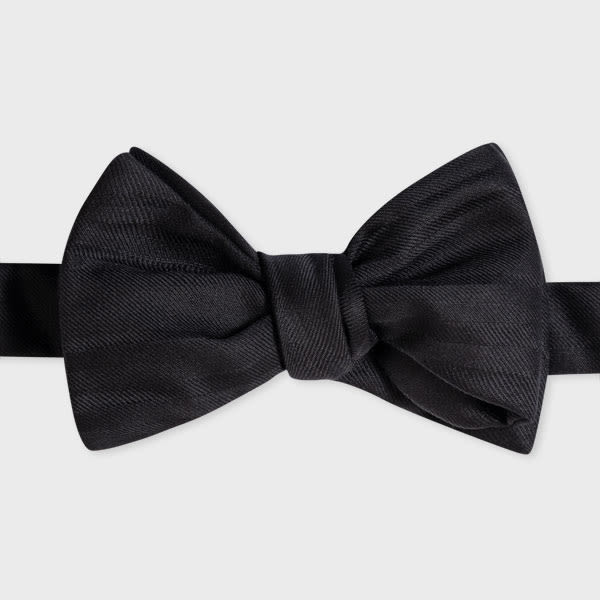 Paul Smith Black 'Shadow Stripe' Self-Tie Bow Tie