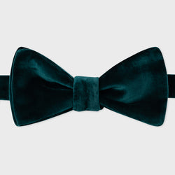 Paul Smith Forest Green Velvet Self-Tie Bow Tie