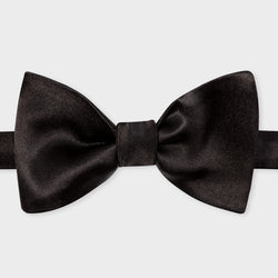 Paul Smith Black Silk Satin Self-Tie Bow Tie