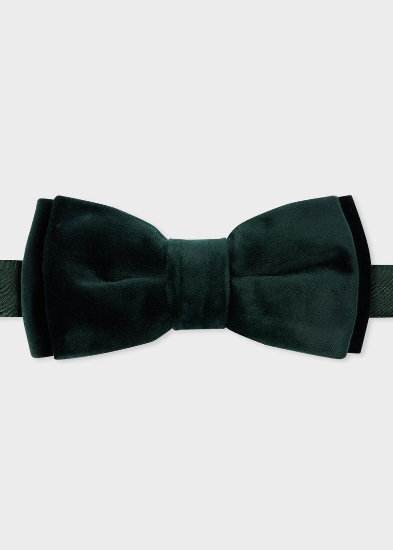 Paul Smith Dark Green Pre-Tied Velvet Bow Tie