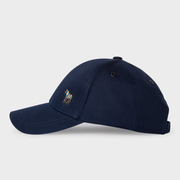 PS Paul Smith Navy Cotton Zebra Logo Baseball Cap Blue