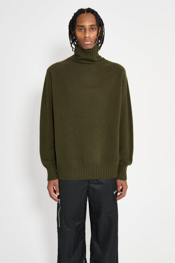 Margaret Howell Wide Roll Neck Cashmere Kelp