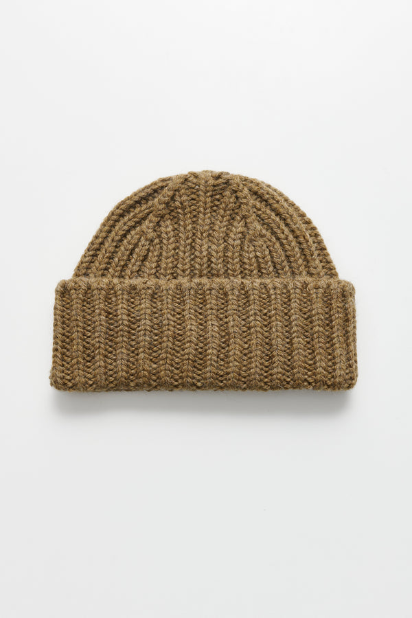 Margaret Howell MHL Chunky Rib Hat British Wool Olive