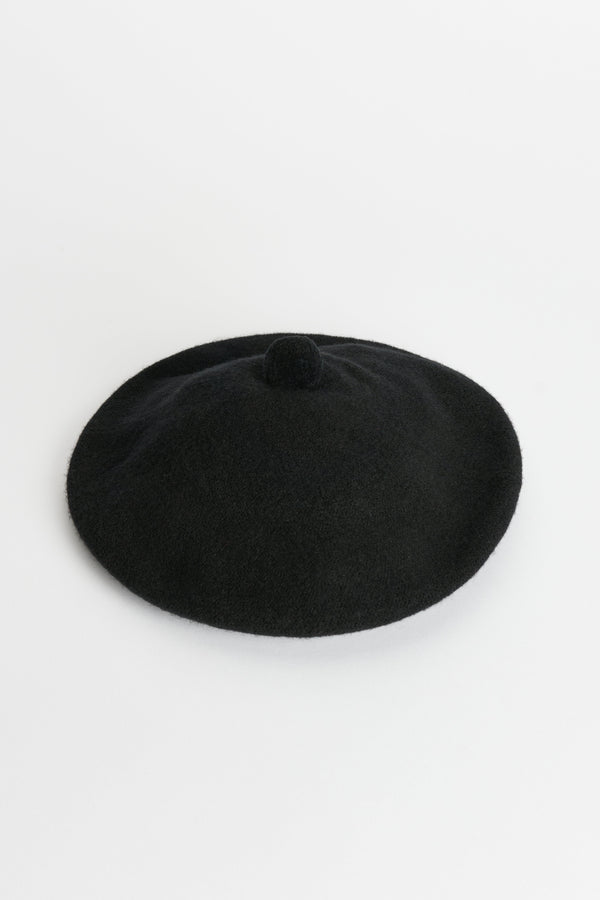 Margaret Howell Felted Pom Pom Beret Black