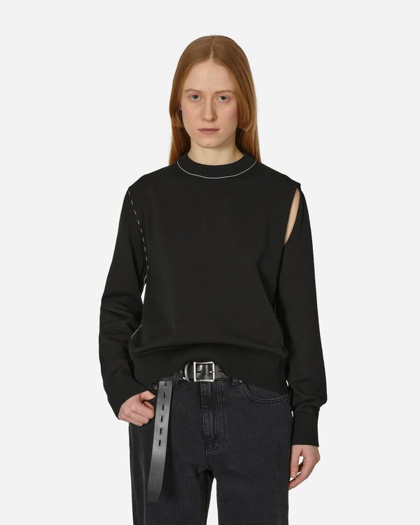 MM6 Maison Margiela Deconstructed Crewneck Sweater Black