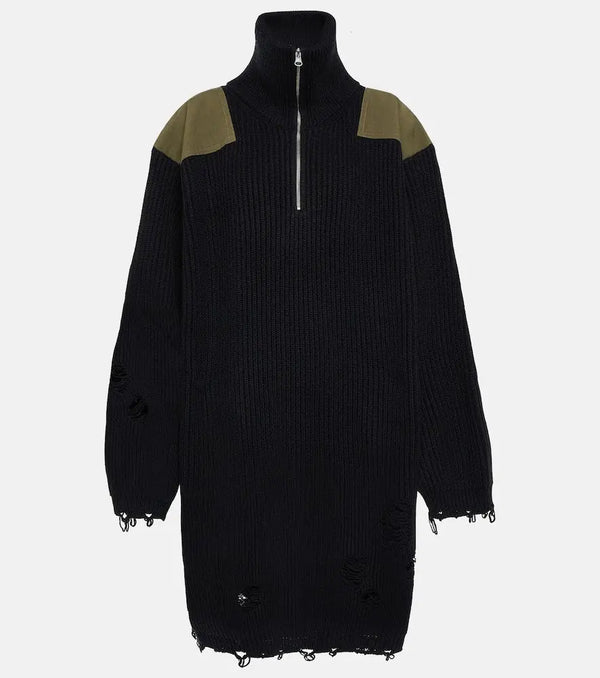 MM6 Maison Margiela Cotton and wool sweatshirt dress | LYBSTORE