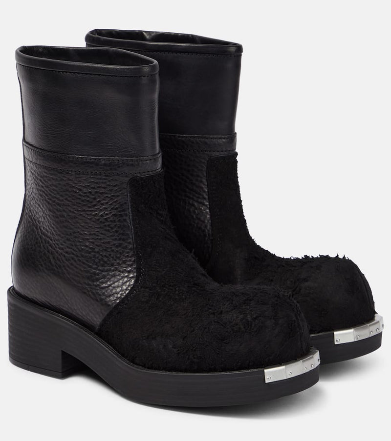 MM6 Maison Margiela Leather and suede ankle boots