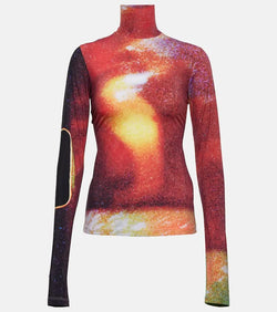 MM6 Maison Margiela Printed turtleneck top | LYBSTORE