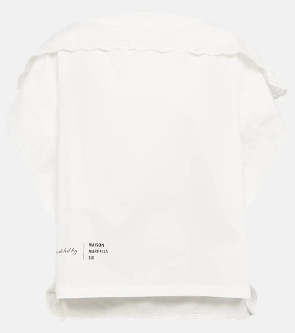 MM6 Maison Margiela Ruffled cotton blouse | LYBSTORE