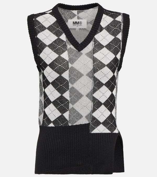 MM6 Maison Margiela Spliced argyle vest