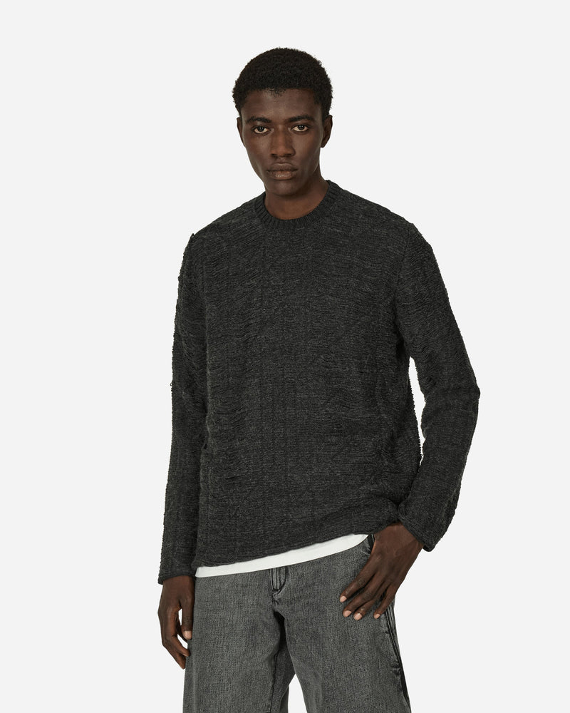 MM6 Maison Margiela Distressed Crewneck Sweater Dark Grey