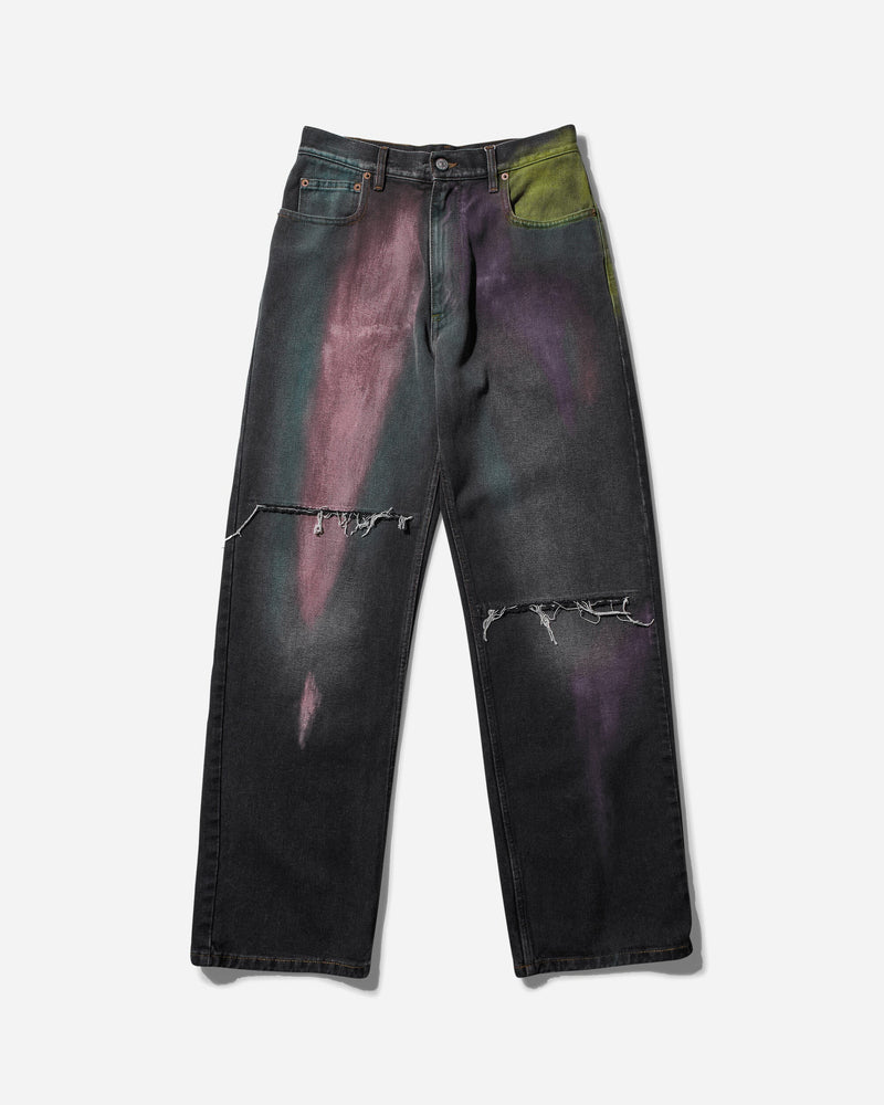 MM6 Maison Margiela Women s Chalk Print 5-Pocket Denim Pants Black