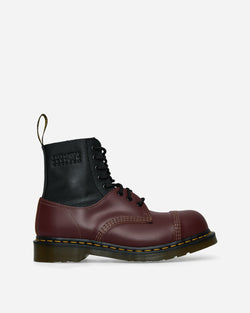 MM6 Maison Margiela Women s Dr. Martens 1460 Twisted and Reimagined Steel Toe Boots Black / Oxblood