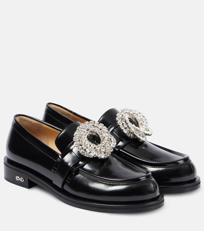 Mach & Mach Galaxy embellished leather loafers