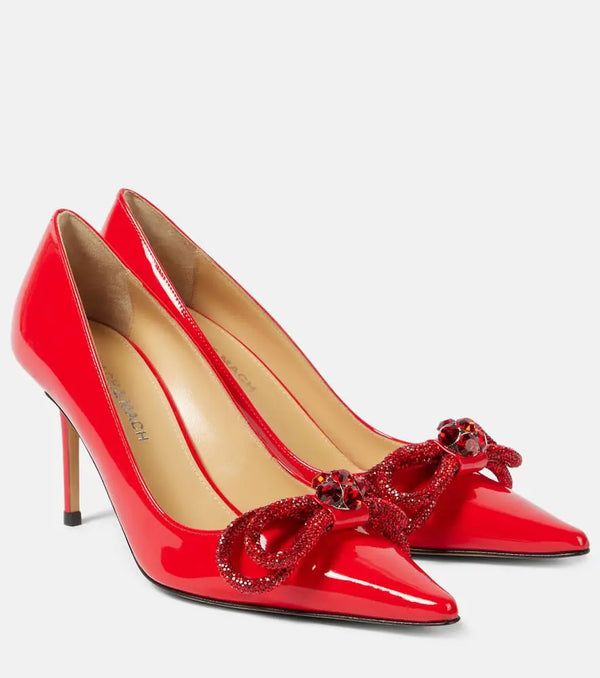 Mach & Mach 85 bow-detail patent leather pumps