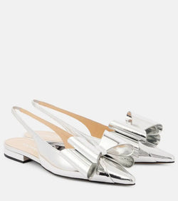 Mach & Mach Le Cadeau bow-detail leather slingback flats