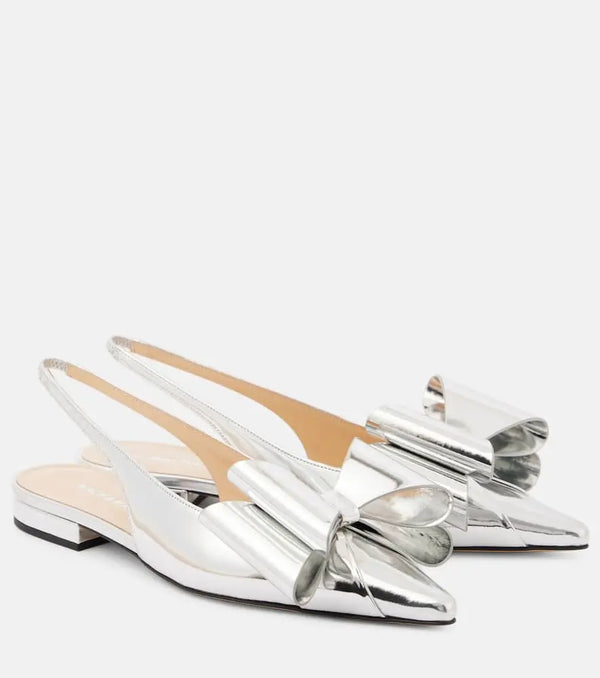 Mach & Mach Le Cadeau bow-detail leather slingback flats