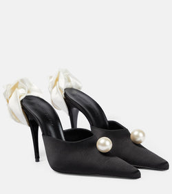 Magda Butrym Appliqué embellished satin mules