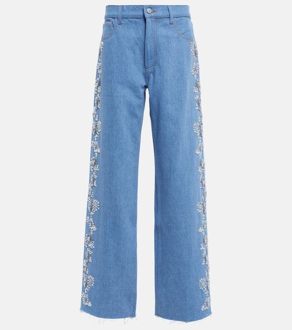 Magda Butrym Embroidered wide-leg jeans