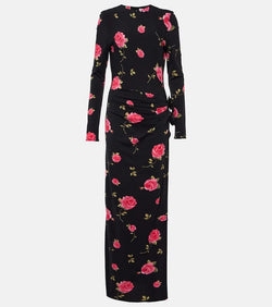 Magda Butrym Floral-appliqué gathered maxi dress