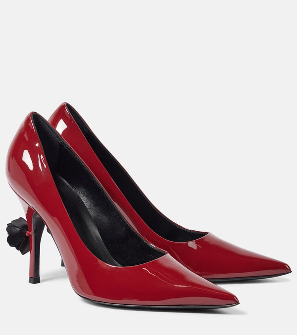 Magda Butrym Floral-appliqué patent leather pumps