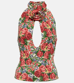 Magda Butrym Floral halterneck top | LYBSTORE