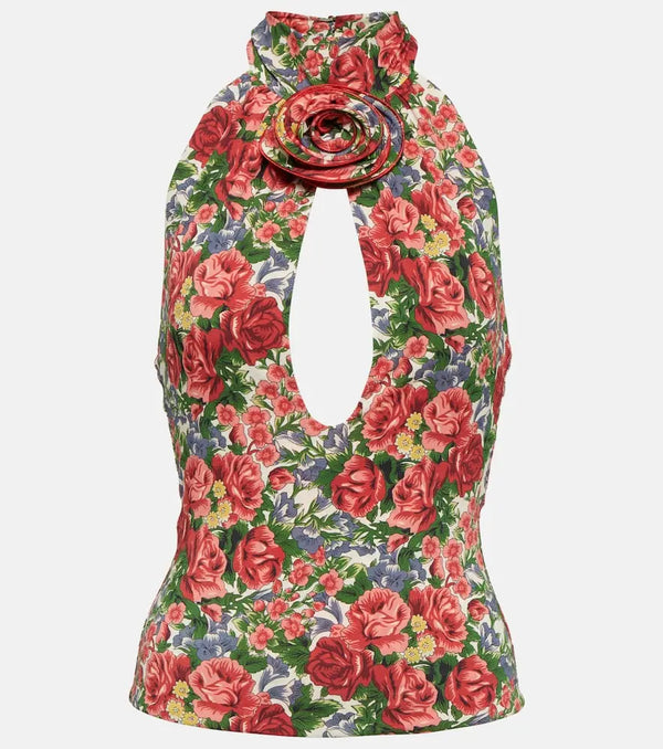 Magda Butrym Floral halterneck top | LYBSTORE